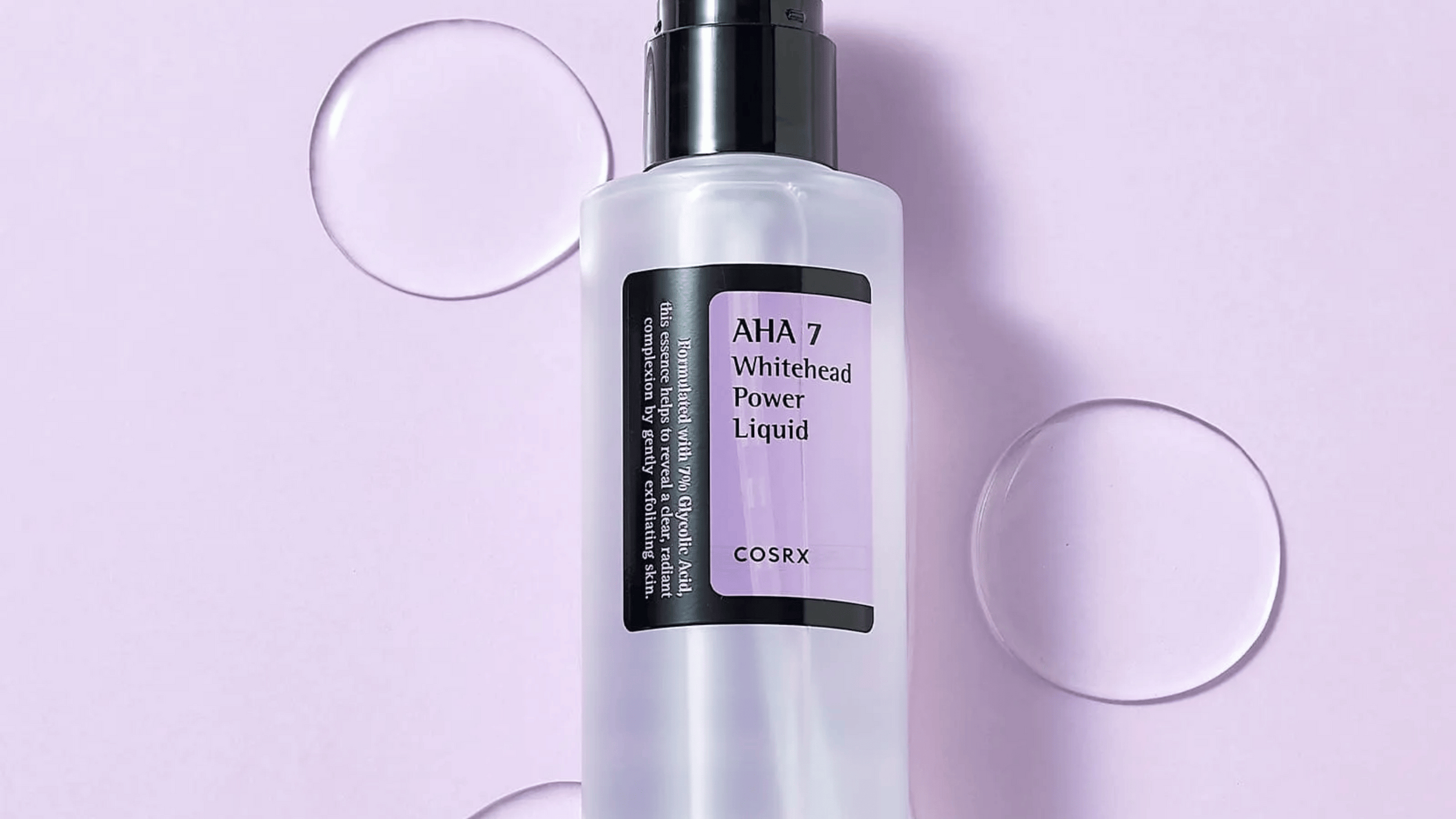 COSRX AHA 7 Whitehead Power Liquid är en effektiv exfolierande essens med 7% glykolsyra (AHA) som avlägsnar döda hudceller, minskar whiteheads och förbättrar hudens textur. Perfekt för att ge en klarare, jämnare och strålande hud.